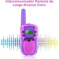 thumbnail image 3 of Walkie Talkies para Niños, 2Pzs Talkie Largo Alcance de Radio 22 Vías, Tokis Niños con Linterna y LCD Camping Senderismo, Regalo Navidad Juguete Niño Niña 3-14 Años, Púrpura, 3 of 7