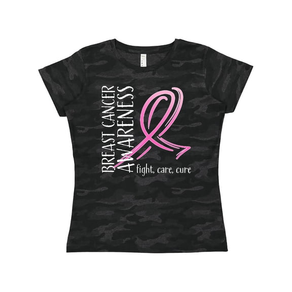 Inktastic Breast Cancer Awareness- Fight, care, cure Women's T-Shirt