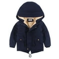 thumbnail image 2 of MKOSPLRT Fleece Lined Winter Coats for Girl 3-10Y Full Zip Hooded Outdoor Jacket Solid Warm Outerwear with Pocket for Kids, 2 of 9