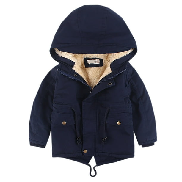 Abrigo De Invierno Para Niños Pequeños Niños Niños Niñas Prendas De Abrigo Chaquetas Con Capucha De Lana Gruesa Sudadera Con Cremallera Odeerbi LM103-4529