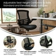 thumbnail image 4 of Flash Furniture Kelista Mid-Back Black Mesh Ergonomic Drafting Chair with LeatherSoft Seat, Adjustable Foot Ring and Flip-Up Arms, 4 of 17