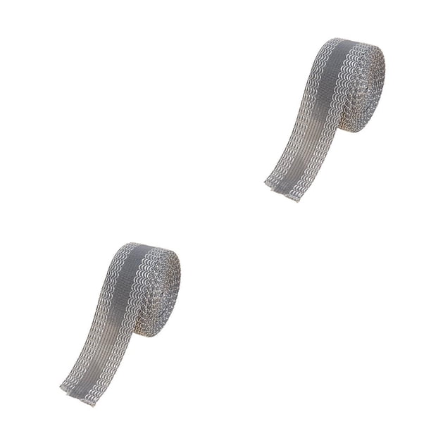Bearachild Pantalones autoadhesivos de hierro en el borde Poliéster Acortar Ropa Vestido Abrigo Bufanda Hogar DIY Costura para gris 1m Gris 1m 2piezas