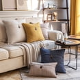 thumbnail image 2 of Phantoscope Farmhouse Series Cotton Blend Decorative Throw Pillow with Single Button, 22" x 22", Light Grey, 1 Pack, 2 of 7