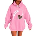 thumbnail image 2 of Guieoi Plus Size Jackets Clearance Women Winter Casual Activewear Solid Color Round Neck Long Sleeve Pullover Blouse Hooded Sweatshirt Pink Black*Friday/Cyber*Monday Clearance, 2 of 5