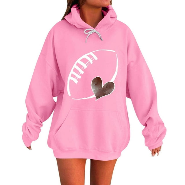 Dagegui Chandails à Capuche pour Femmes, Graphiques Tendance, Manches Longues, Chandails à Capuche en Molleton Mince, Hauts à Enfiler, Vêtements d'Automne et d'Hiver, Rose, P