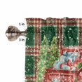 thumbnail image 5 of Merry Christmas Red Truck Kitchen Curtains and Valances Set, Vintage Green Plaid Gift Snowflake Rod Pocket Window Valance Window Curtain Panels for Living Room Bedroom Laundry, 27.5x36in, 3 Pieces, 5 of 7