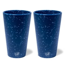 Silipint: Silicone Pint Glasses: 2 Pack Speckled Blue - 16oz Unbreakable Cups, Flexible, Hot/Cold, Non-Slip Easy Grip