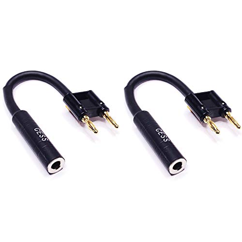 CESS-081 Dual Banana Plugs to 1/4 TS Jack Speaker Cable Adapter, 2 Pack - image 3 of 3