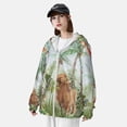 thumbnail image 3 of Balery Watercolor African Animals Wildlife Sudadera ligera de manga larga con capucha y protección solar UPF 50+ para hombre y mujer, ideal para pesca y running-Large, 3 of 7