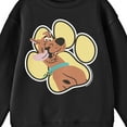 thumbnail image 2 of Scooby Doo Paw Print Crew Neck Long Sleeve Youth Black Sweatshirt-Large, 2 of 2