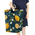 thumbnail image 4 of Yayeee Freestanding Laundry Hamper with Handle Collapsible Large Storage Basket for Clothes, Green Lemons, 4 of 7