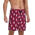thumbnail image 2 of Honeii white Tree red plaid Print Men's Pajama Sleepwear Shorts - a comfy pajama bottom and lounge short for Relaxed Home Wear-XX-Large, 2 of 6