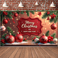 thumbnail image 6 of Decorative Design Christmas Banner Festive Red Merry Christmas Ornament Holiday Display for Christmas Party Indoor Decoration Event Celebration, 6 of 9