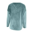 thumbnail image 5 of Women's Blouse Lounge Long Sleeve V Neck Solid Pullover Tunic Top Light Blue M, 5 of 9