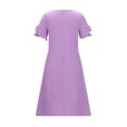 thumbnail image 7 of FSYBOA Girls Summer Dresses, Short Sleeve Party Mid-length Loose Fit Casual Dresses Purple Size 12-13 T, 7 of 7