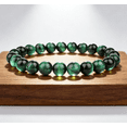 thumbnail image 4 of Natural Tiger's Eye Beaded Bracelet for Men & Women – 8mm Green Stretch Stone Bracelet, Stress Relief Yoga Jewelry, Elastic Unisex Healing Crystal Bangle for Sports/Travel (7.5 Inch), 4 of 4
