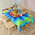 thumbnail image 3 of Colorful Rainbow Tie Dye Spiral Pattern Rectangle Tablecloth 60"x120",Waterproof Polyester Rectangle Table Cloth, Wipeable Spillproof Polyester Tablecloth for Dining, Camping, Indoor and Outdoor, 3 of 6