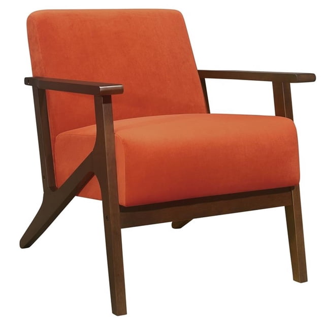 Lexicon August Fauteuil d'Appoint Rembourré en Velours, Orange