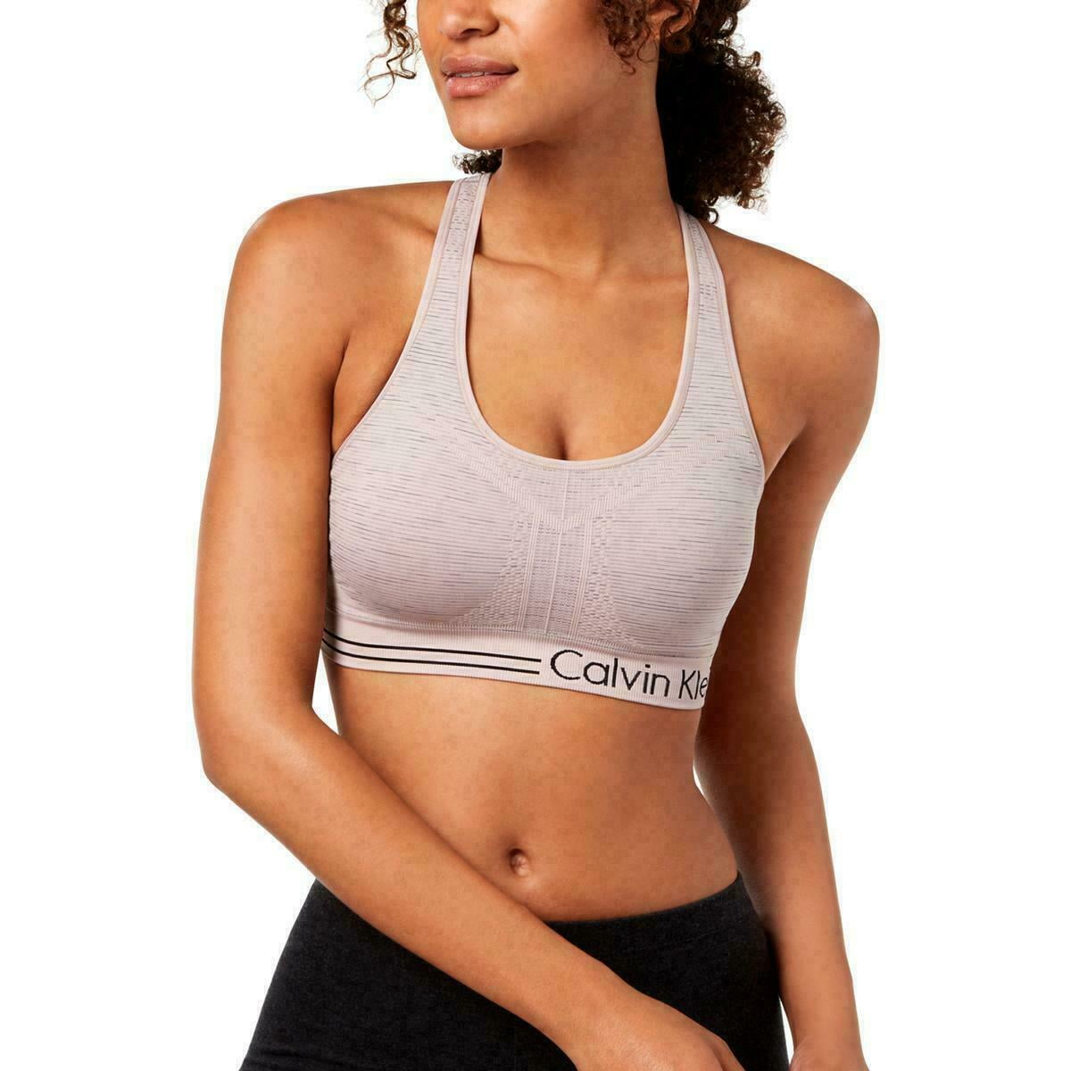 Calvin Klein - low impact logo mesh sports bra slim fit - women - dstore  online