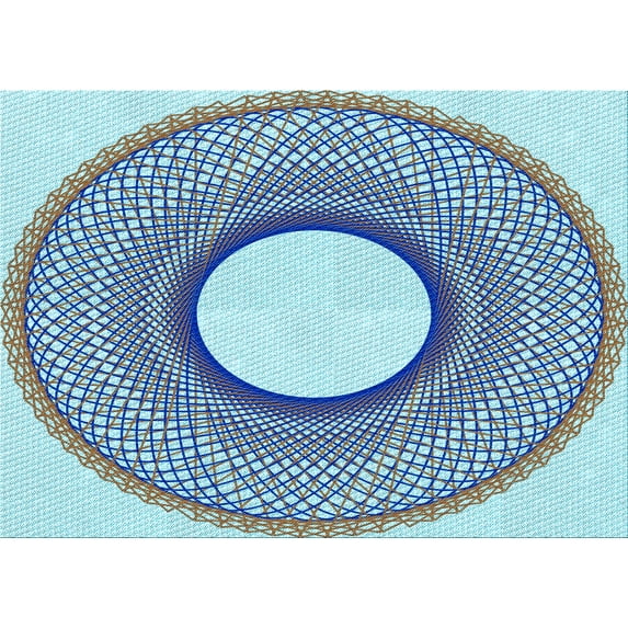 Ahgly Company Indoor Rectangle Patterned Azure Blue Area Rugs, 5' x 8'