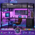 thumbnail image 3 of Loft Bed Twin Size with 23.6'' Wide Extra Lage L Shape Desk,Power Outlet and LED Lighted,4 Drawers,Storage Shelf,12 Hooks,No Box Spring Needed,Space-Saving,Noise Free,Black, 3 of 5