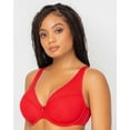 thumbnail image 3 of Sheer Mesh Plunge T-Shirt Bra - Diva Red, 3 of 5