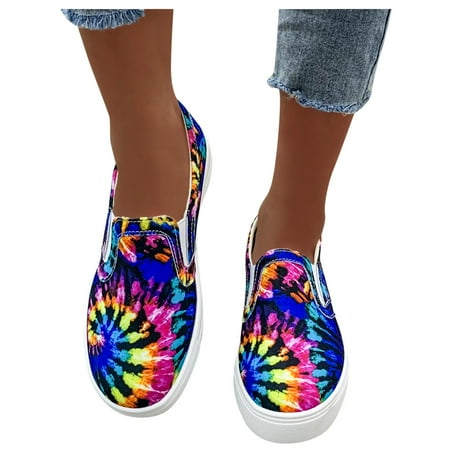 

Cathalem Women Size 8 Sandals Fashion Shoes Women Casual Printi Gradient Breathable Slip-On Single Sandals Shoes Women Blue 8.5