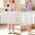 thumbnail image 3 of KEXE Little Girls Floral Sweatshirt Set Long‑Sleeve Top And Elastic Waist Ribbed Trousers, 3 of 9