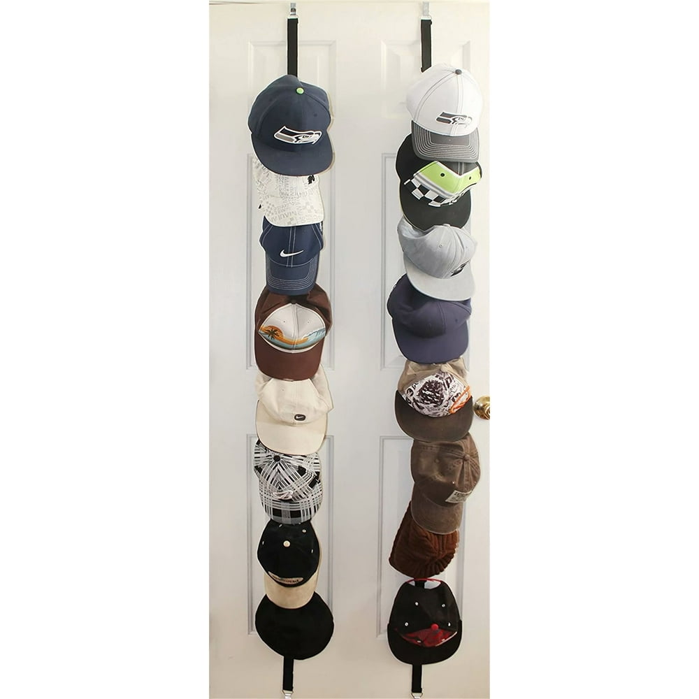 Cap Rack 2 Pack - Holds up to 16 Caps for Baseball Hats, Ball Caps ...
