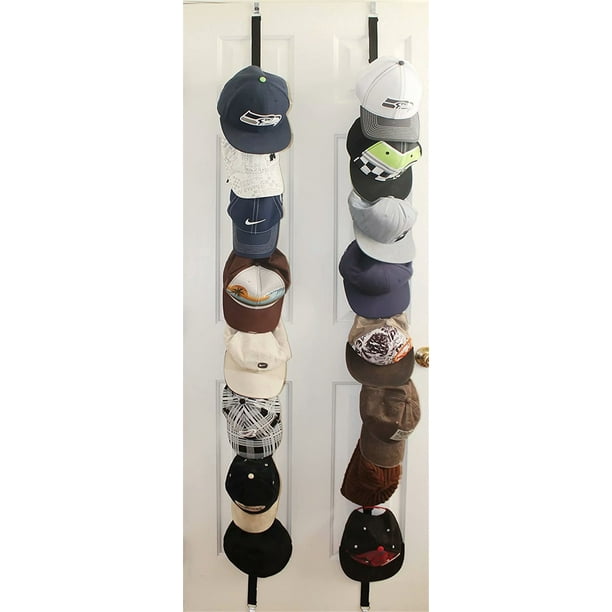 Cap Rack 2 Pack Holds up to 16 Caps for Baseball Hats, Ball Caps