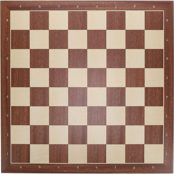 WE Games Mahogany Stained Wooden Chess Board, Algebraic Notation,19.75 in.