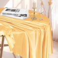 thumbnail image 3 of shiyou-1 Pack 60 Inch Round Satin Tablecloth Gold Satin Table Cover, Overlay Silky Tablecloth Dining Table Cloths for Wedding, Party, Banquet, Events, Reception, Dinner, 3 of 4