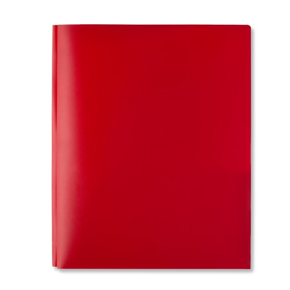 CCOCC 3-Prong 2-Pocket Poly Folder, Red Plastic File Folder College School Supplies