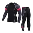 thumbnail image 1 of Minnieouse Ropa de hombre, camiseta de compresión plegable transpirable, mallas, Top de manga larga, chándal ligero, ropa de Fitness de cuello conjuntos de ropa Tipo 7 Minnieouse AP013620-07, 1 of 6