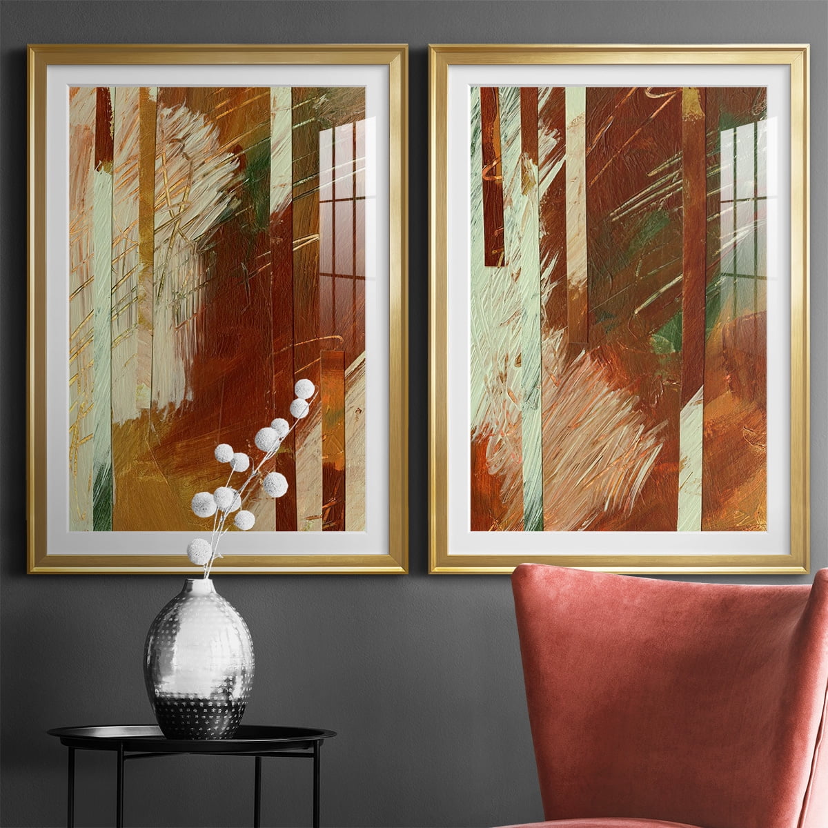 Wexford Home Wheaten I Premium Framed Print, 26.5" x 36.5" - Ready to Hang, Gold (Set of 2)