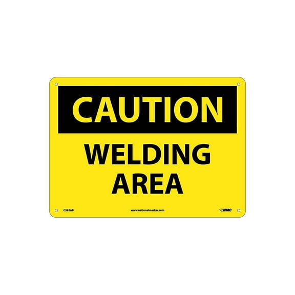 National Marker Welding Area 10X14 .040 Aluminum Caution Sign C362AB