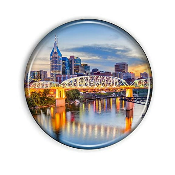 Nashville Magnet Strong And Flexible Nashville Refrigerator Magnet 1.1 Inch Epoxy Dome