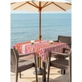 thumbnail image 3 of Outdoor Tablecloth with Umbrella Hole for Patio/Picnic/Party/Camping, Pink Orange Boho Waterproof Table Cloth Square Cover Washable, Vintage Ethnic Tribe Abstract Art (54"x 54"), 3 of 8