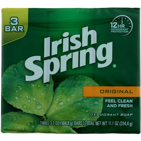 Irish Spring Original Deodorant Bar Soap 3.75 oz  3 ct (Pack of 24)
