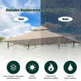 thumbnail image 3 of AuraLane 8' x 5' Grill Gazebo Replacement Canopy, Double Tiered Replacement Canopy Roof, Waterproof UV Protected Outdoor Gazebo Cover Replacement for Patio Grill Gazebo, 3 of 7