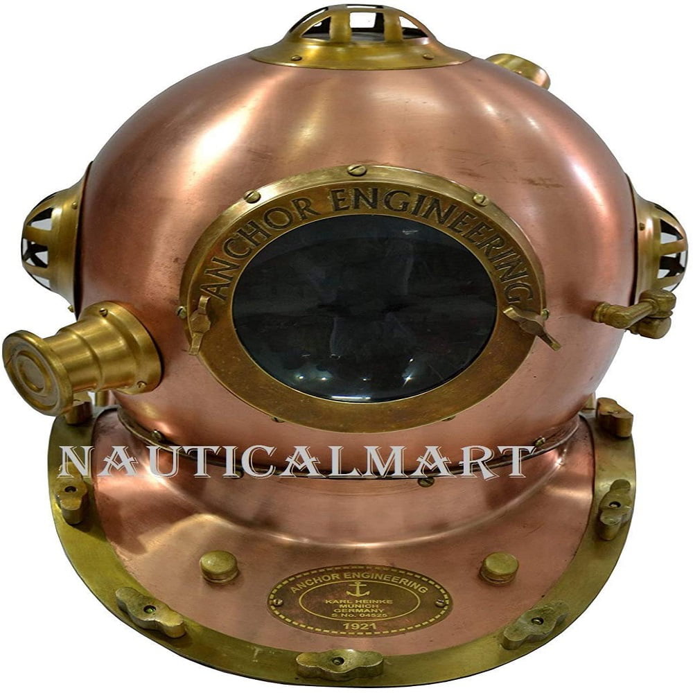 Vintage Antique 18 Inch Diving Divers Helmet Deep sea Anchor Engineering Replica 