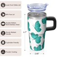 thumbnail image 3 of Butterfly 20oz Stainless Steel Tumbler with Handle and Straw – Insulated Travel Cup with Sliding Lid, 360° Full Wrap Printed Mug for Home, Outdoor & Sports Use, Spring, 3 of 6