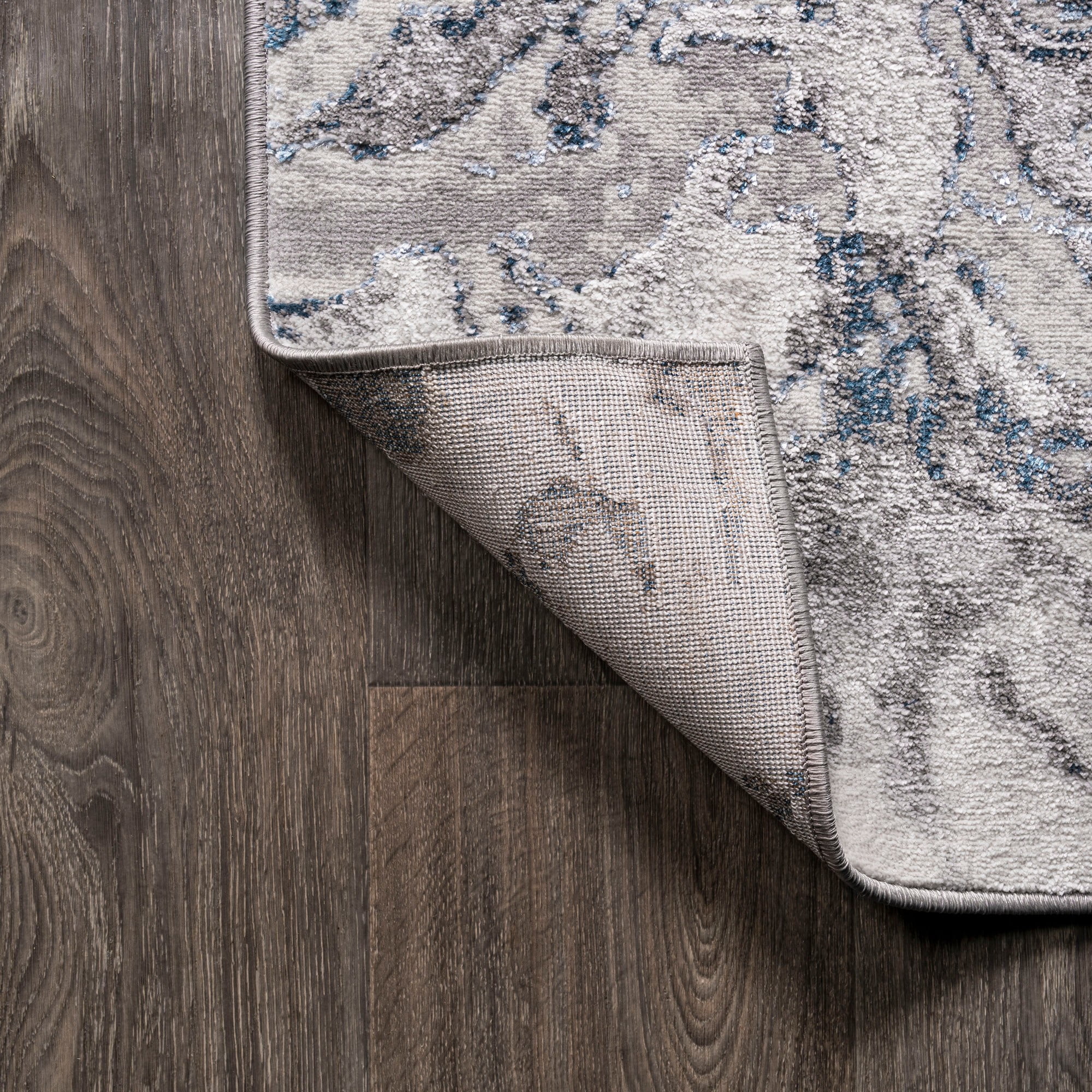 JONATHAN Y SILK ORCHID 2 x 10 Runner Rug, Swirl Marbled Abstract - Gray/Blue, SOR203B-210