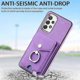 thumbnail image 2 of Funda para Samsung Galaxy A52 de piel sintética con acabado galvanizado y tarjetero (negra), 2 of 5
