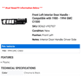 thumbnail image 2 of Front Left Interior Door Handle - Compatible with 1988 - 1994 GMC C1500 1989 1990 1991 1992 1993, 2 of 2