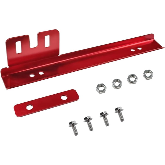 Car License Plate Bracket Holder, Aluminum Front Bumper License Plate Relocator Frame Holder Bar, License Plate Mount Bracket Kit with Bolts and Nuts, Universal License Plate Holder (Red)