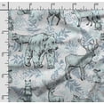 thumbnail image 2 of Soimoi Animals Printed,Cuddle Minky Fabric, Sewing Fabric by The Yard 56 Inch Wide,Decorative Plush Soft Fabric, Baby Garments, Toys and Blankets, Sky Blue, 2 of 5