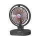 thumbnail image 4 of Ventilador de escritorio con luces, 4 velocidades, recargable, ajuste USB, silencioso, para escritorio personal Aureato negro, 4 of 9