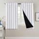 thumbnail image 1 of Cortinas 100 % opacas para dormitorio con forro negro, cortinas de oscurecimiento de habitación completa, 84 pulgadas de largo, con aislamiento térmico, lengüeta trasera/bolsillo para barra, cortinas para tratamiento de ventanas para sala de estar, arena natural, 2 paneles, blanco puro, 52 pulgadas de ancho x 54 pulgadas de largo, 1 of 5