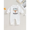 thumbnail image 2 of Bagilaanoe Newborn Baby Girl Boys Fall Jumpsuit Letters Print Long Sleeve Bodysuit 3M 6M 12M Infant Casual One Piece Romper, 2 of 8